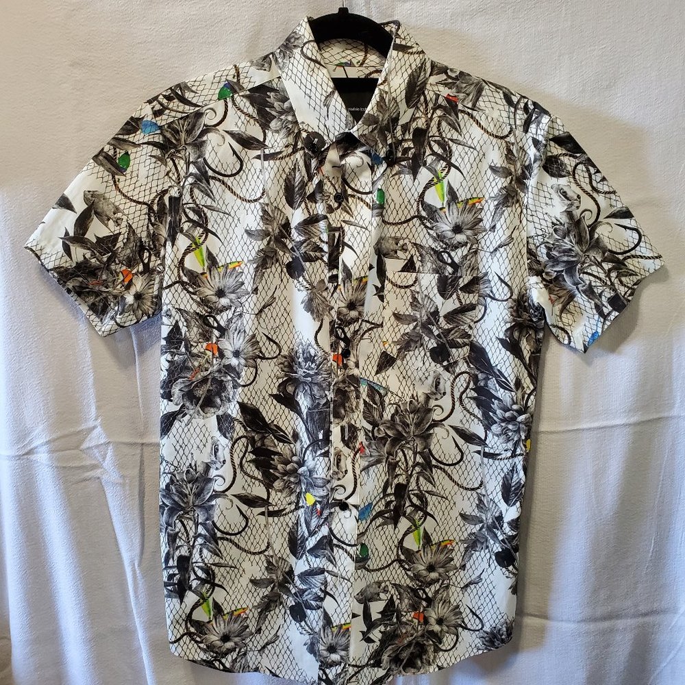 Japanese Designer Yoshio Kubo Floral Button Up Short Sleeve Shirt